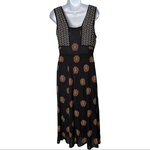 A.L.C. Silk Foulard Scarf Mixed Print Maxi Dress